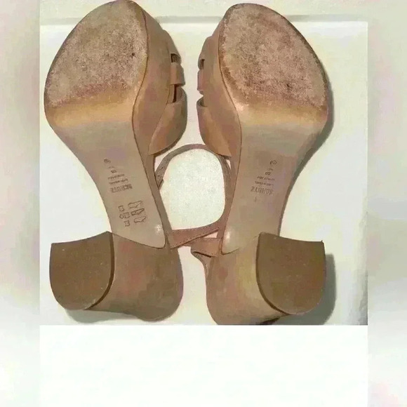 Schutz Keefa Nude Suede Platform Sandals - Picture 7 of 7